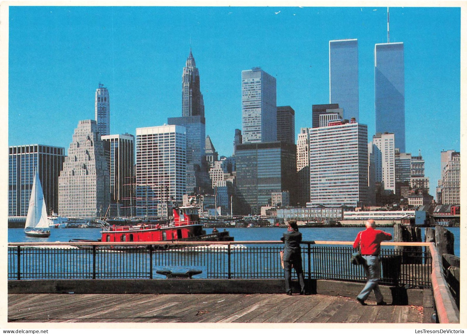 ETATS-UNIS - Lower Manhattan Skyline As Viewed From Brooklyn - Animé - Carte Postale - Manhattan