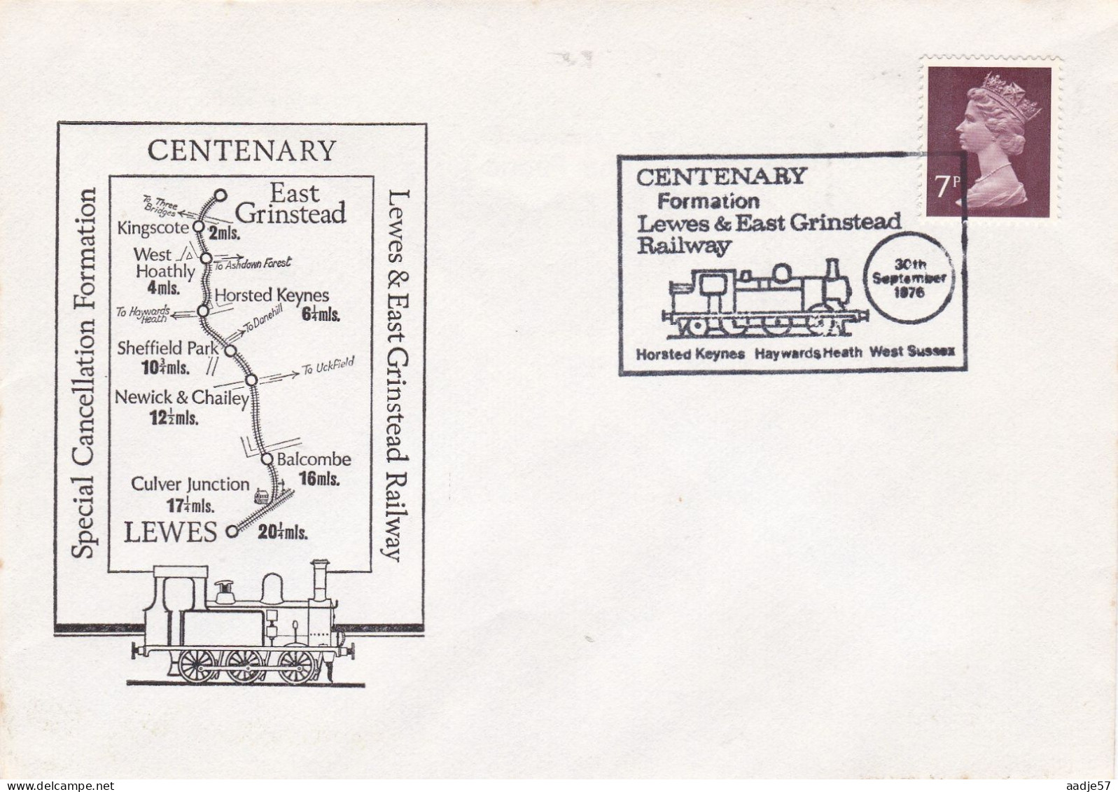 GB Engeland 1976 Centenary Formation Lewes & East Grinstead Railway   30-09-1976 - Tranvie