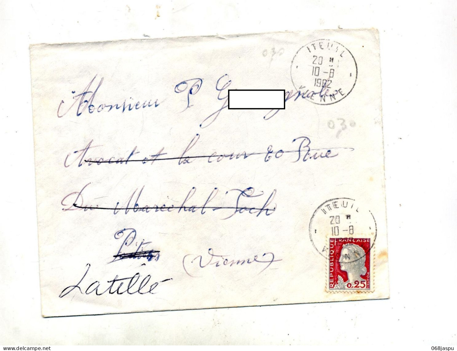 Lettre Cachet Iteuil - Handstempels