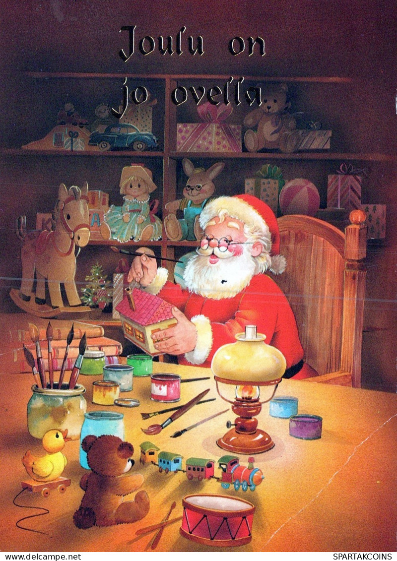 PÈRE NOËL NOËL Fêtes Voeux Vintage Carte Postale CPSM #PAK702.A - Santa Claus