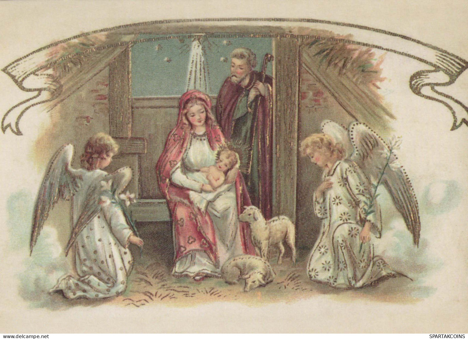 Jungfrau Maria Madonna Jesuskind Weihnachten Religion Vintage Ansichtskarte Postkarte CPSM #PBB986.A - Vierge Marie & Madones