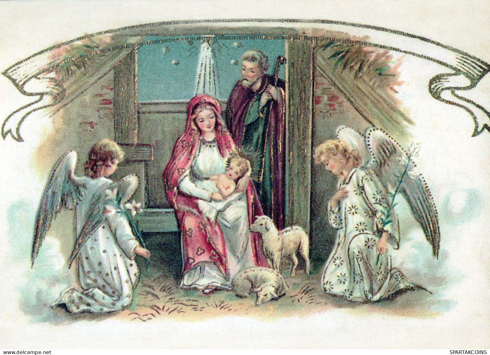 Jungfrau Maria Madonna Jesuskind Weihnachten Religion Vintage Ansichtskarte Postkarte CPSM #PBB986.A - Jungfräuliche Marie Und Madona