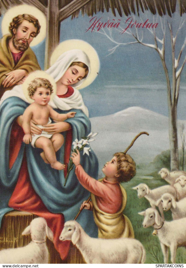 Virgen María Virgen Niño JESÚS Navidad Religión Vintage Tarjeta Postal CPSM #PBB718.A - Vierge Marie & Madones