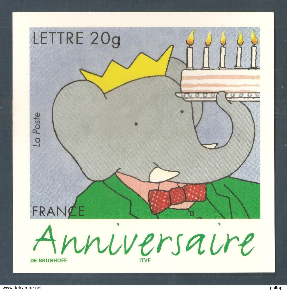 France, Entier Postal, Carte Postale, 3927, Anniversaires, Eléphant Babar, Neuf, TTB - Official Stationery