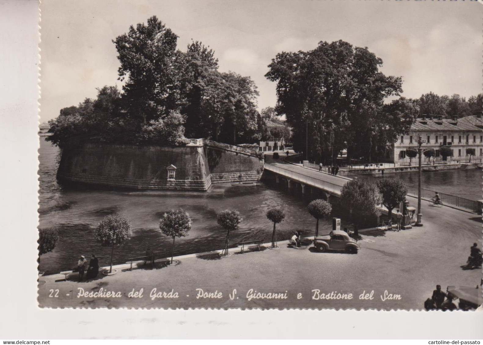 PESCHIERA  DEL GARDA  BRESCIA  PONTE S. GIOVANNI E BASTIONE DEL SAM  VG  1956 - Brescia