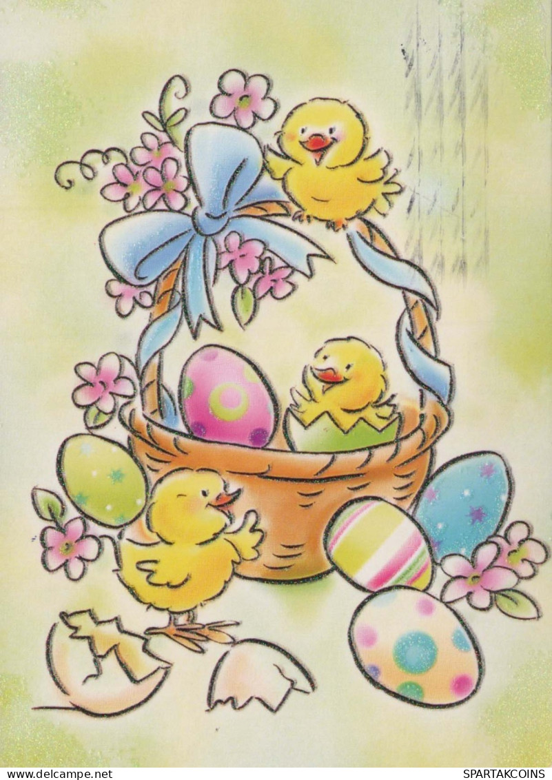 PÂQUES POULET ŒUF Vintage Carte Postale CPSM #PBO574.A - Easter