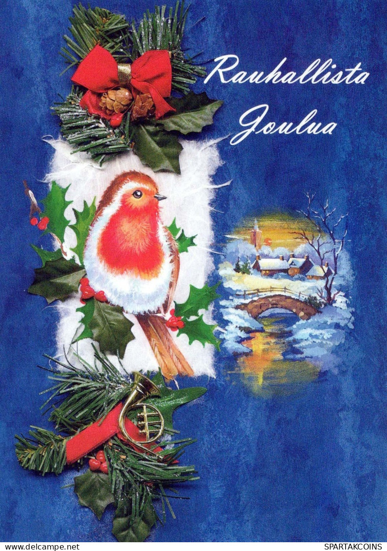 Feliz Año Navidad PÁJARO Vintage Tarjeta Postal CPSM #PBM635.A - Nieuwjaar