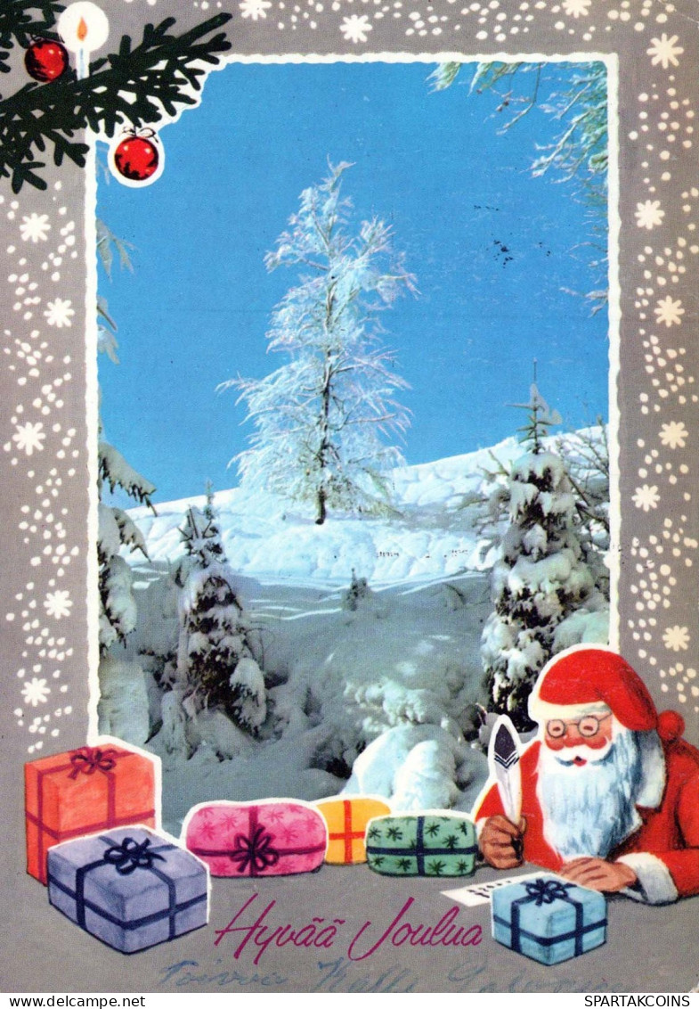 PÈRE NOËL Bonne Année Noël GNOME Vintage Carte Postale CPSM #PBL706.A - Santa Claus