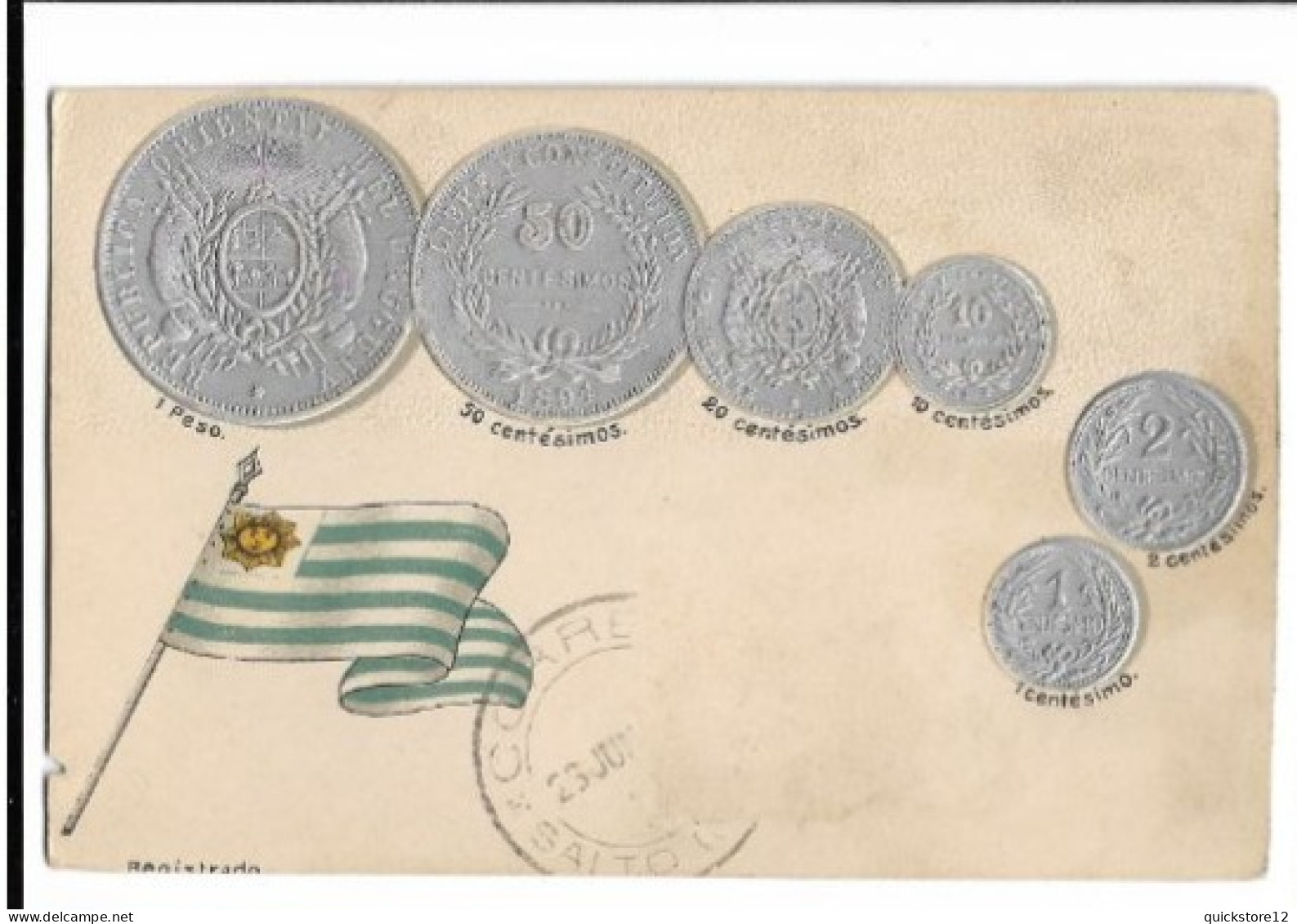 Postal Numismática - Monedas Uruguayas  7265 - Monedas (representaciones)