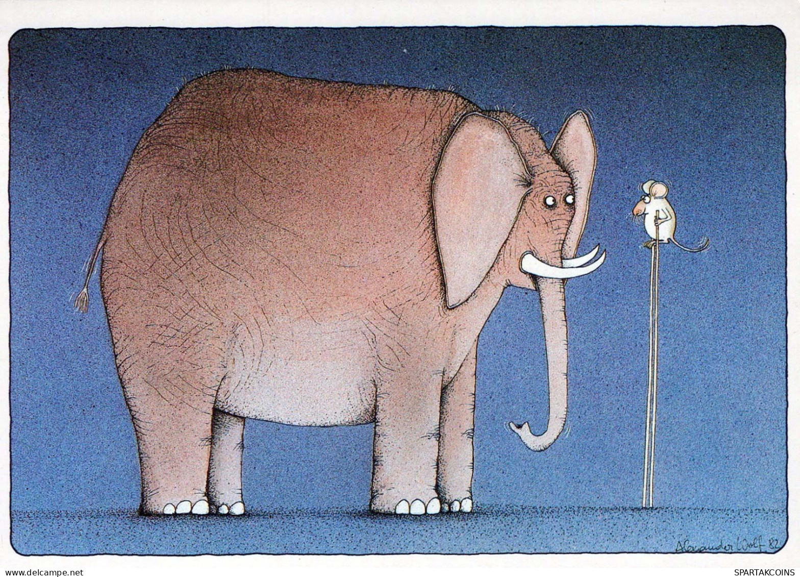 ELEPHANT Animals Vintage Postcard CPSM #PBS745.A - Elephants