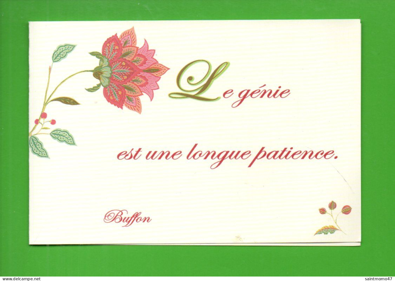 CALENDRIER 2007 . " LE GÉNIE EST UNE LONGUE PATIENCE " . CITATION DE BUFFON - Réf. N°12976 - - Klein Formaat: 2001-...