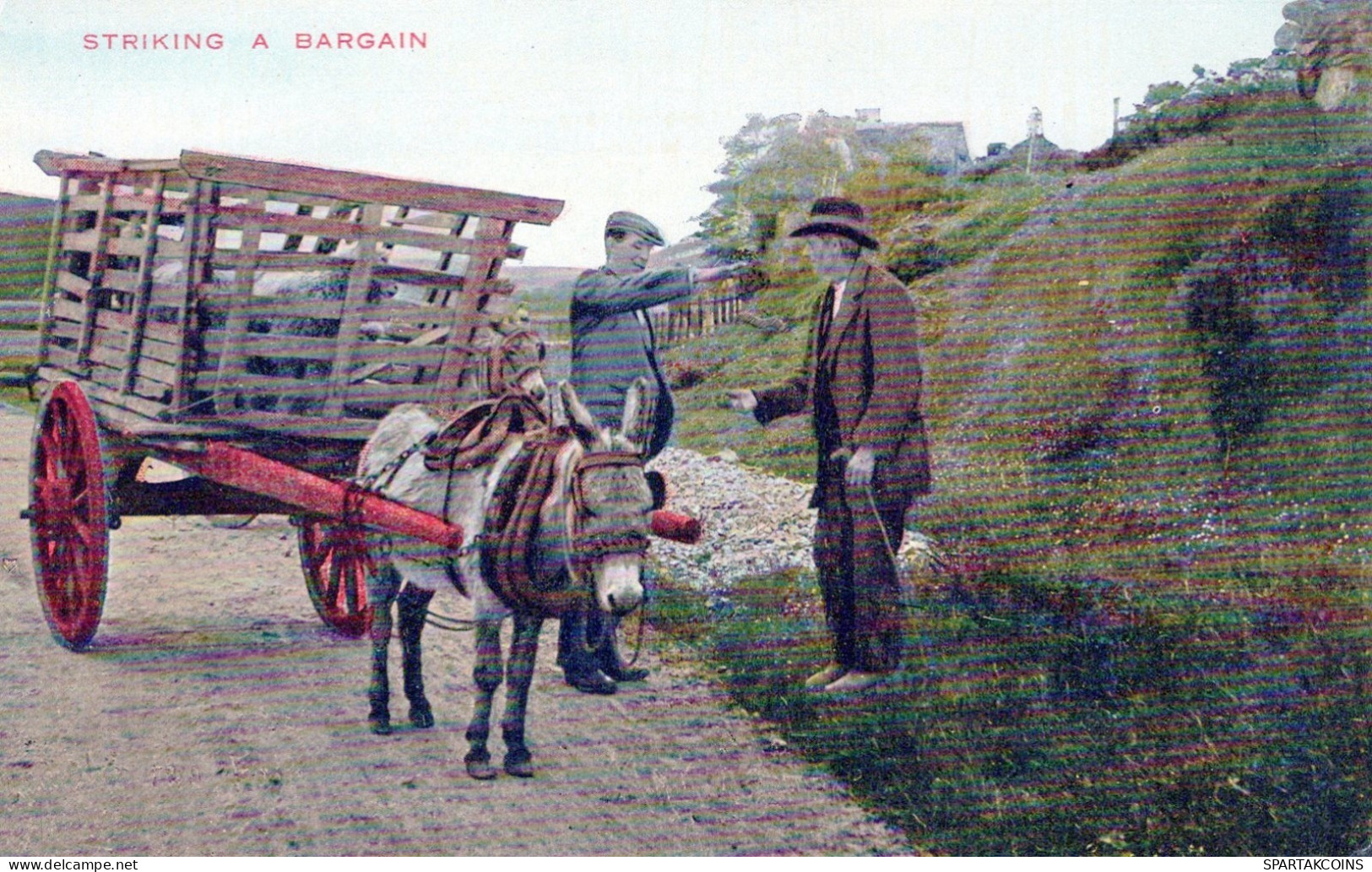 BURRO Animales Vintage Antiguo CPA Tarjeta Postal #PAA085.A - Donkeys