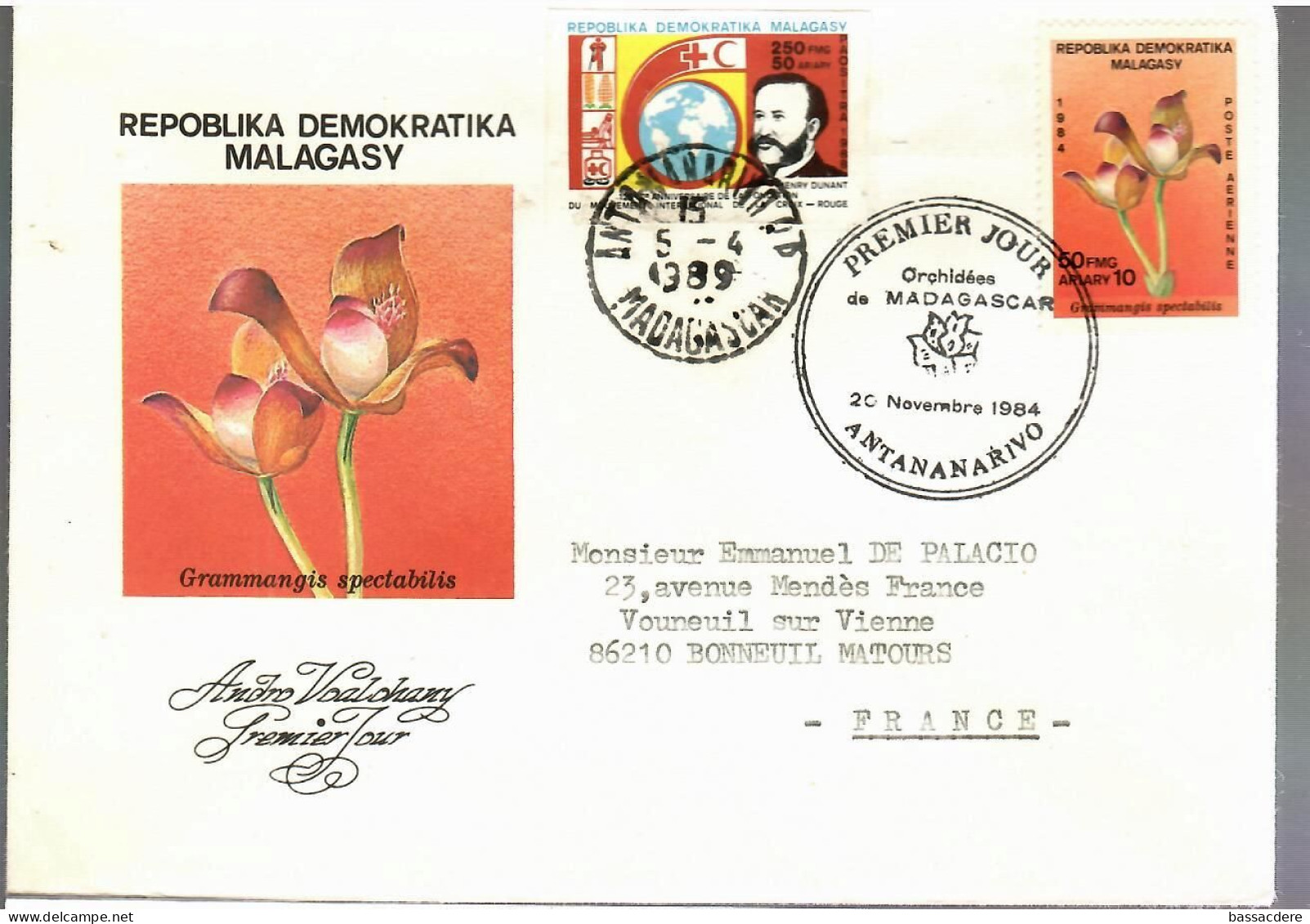 80177 -  Orchidée De   MADAGASCAR +   1  TP Non Dentelé - Madagascar (1960-...)