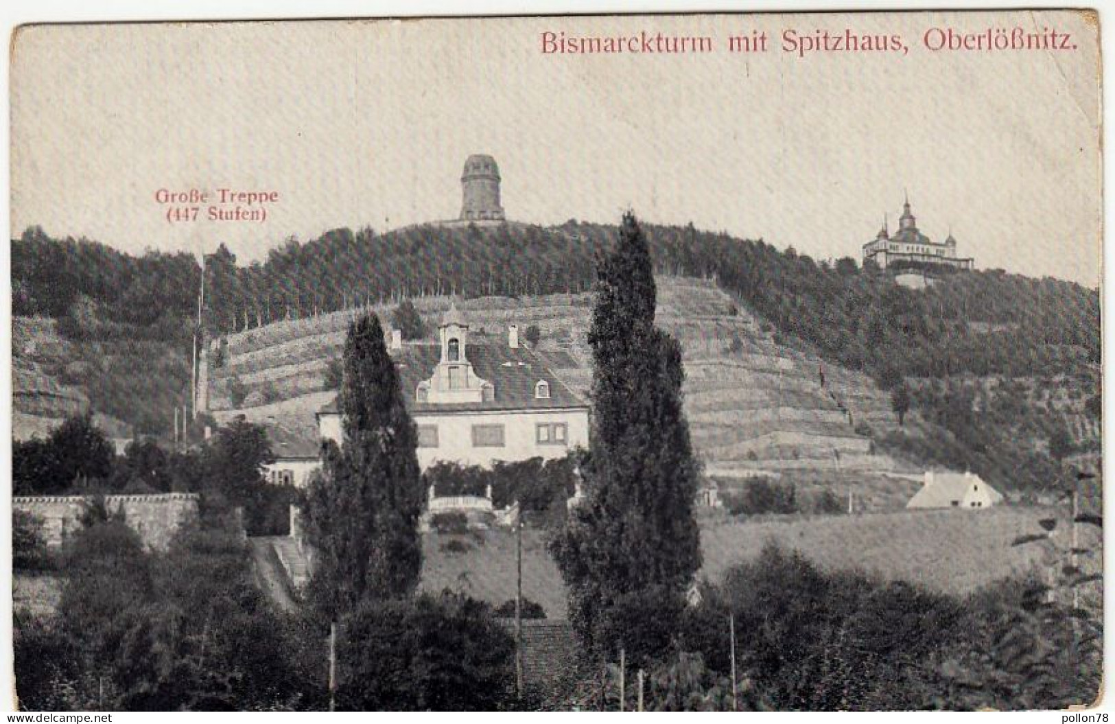 BISMARCKTURM MIT SPITZHAUS - Oberlößnitz - Vedi Retro - Formato Piccolo - Dresden
