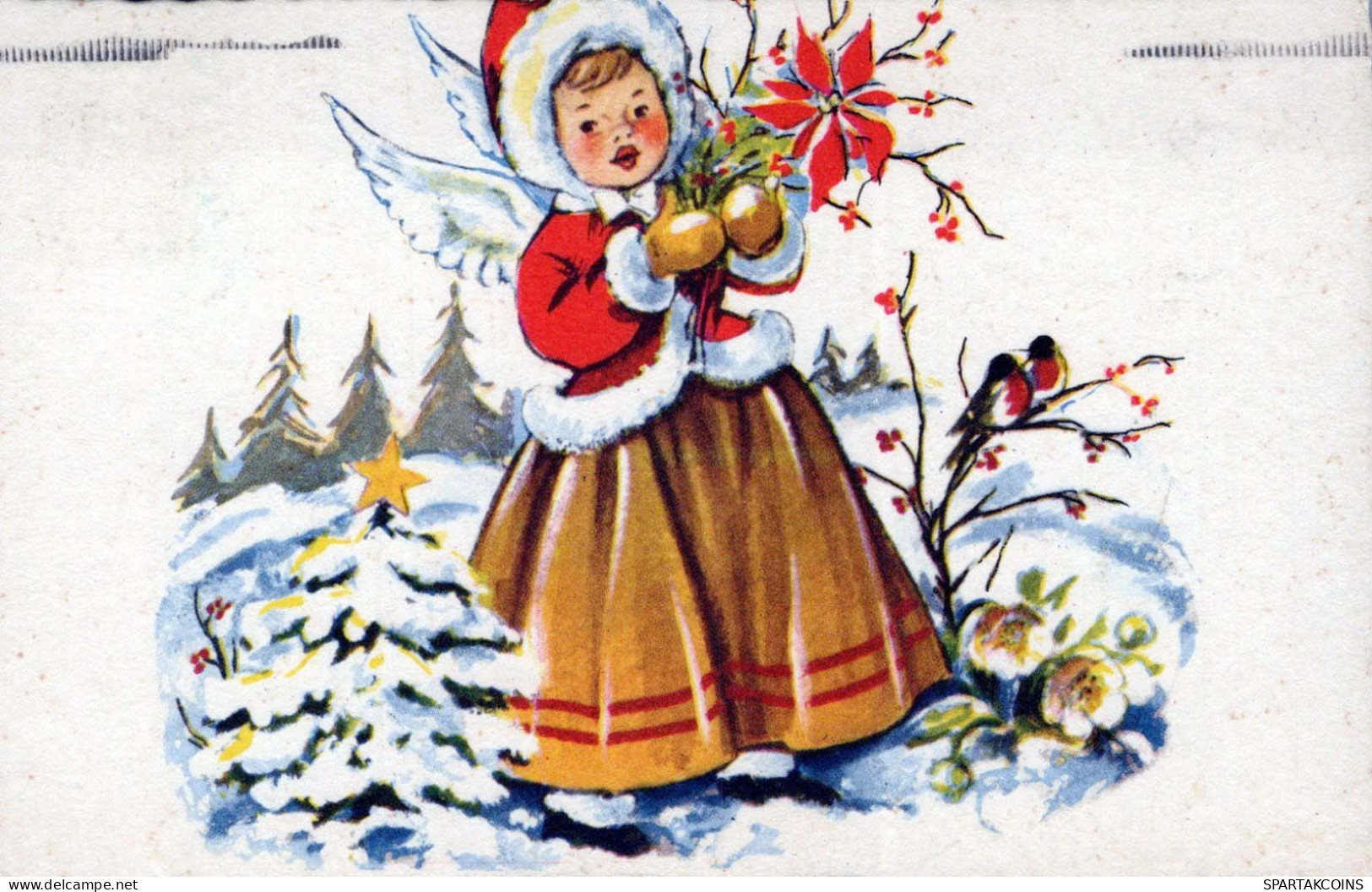 ÁNGEL Navidad Vintage Tarjeta Postal CPA #PKE137.A - Anges