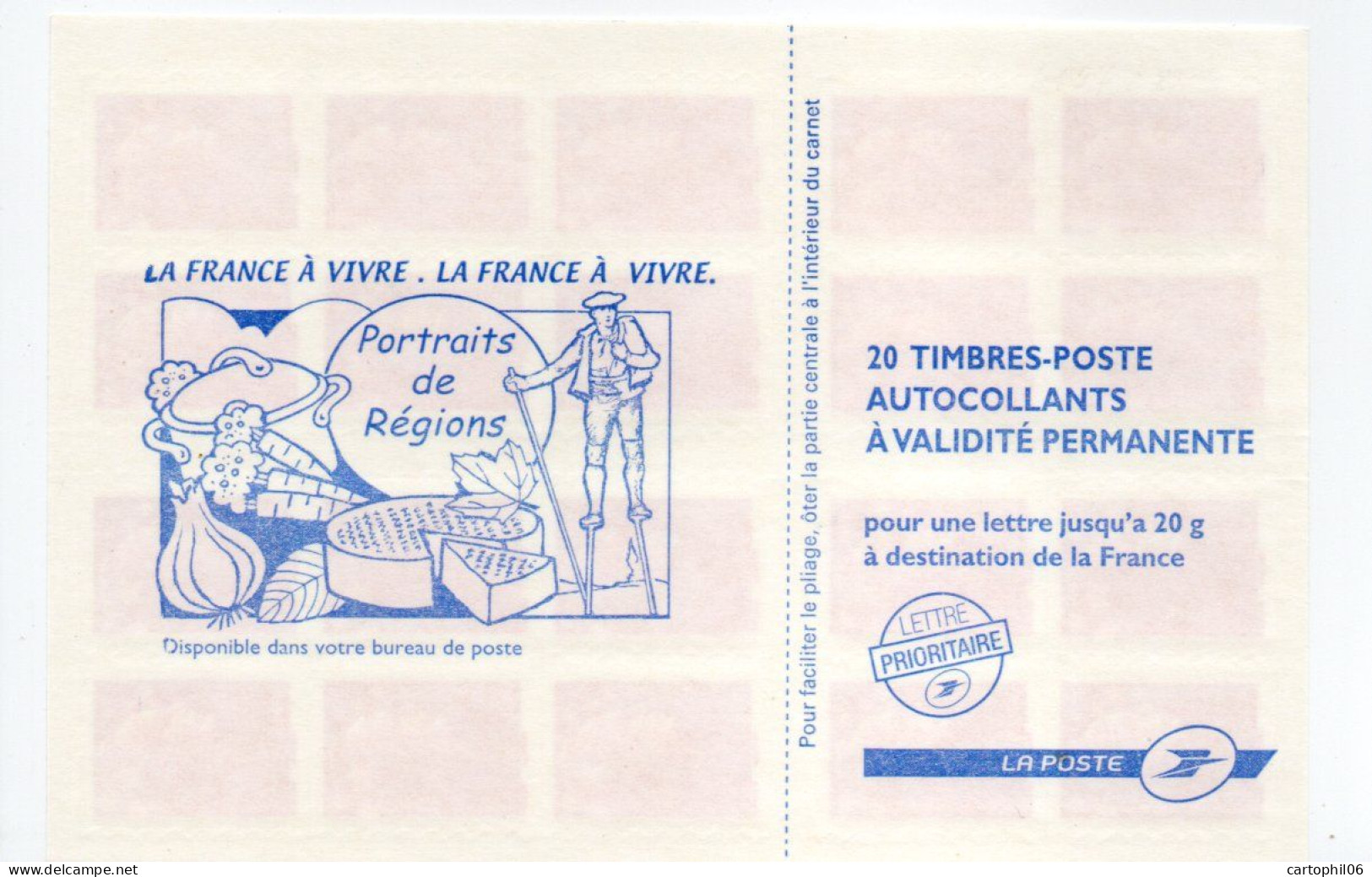 - FRANCE Carnet 20 Timbres Prioritaires Marianne De Beaujard - LA FRANCE A VIVRE - VALEUR FACIALE 28,60 € - - Modernes : 1959-...