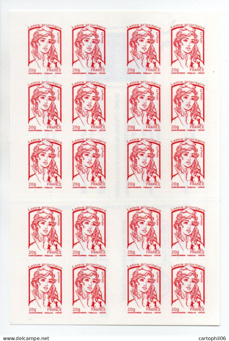 - FRANCE Carnet 20 Timbres Prioritaires Marianne De Ciappa - MON TIMBRAMOI - VALEUR FACIALE 28,60 € - - Modern : 1959-…