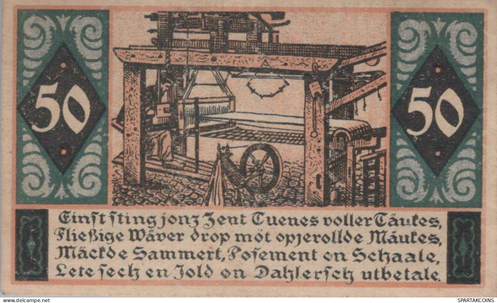 50 PFENNIG 1920 Stadt SANKT ToNIS Rhine DEUTSCHLAND Notgeld Banknote #PG380 - Lokale Ausgaben