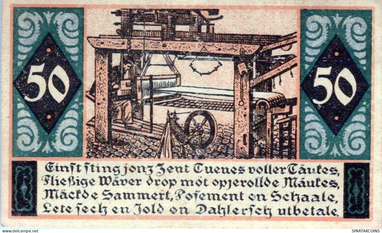 50 PFENNIG 1920 Stadt SANKT ToNIS Rhine DEUTSCHLAND Notgeld Banknote #PG380 - Lokale Ausgaben