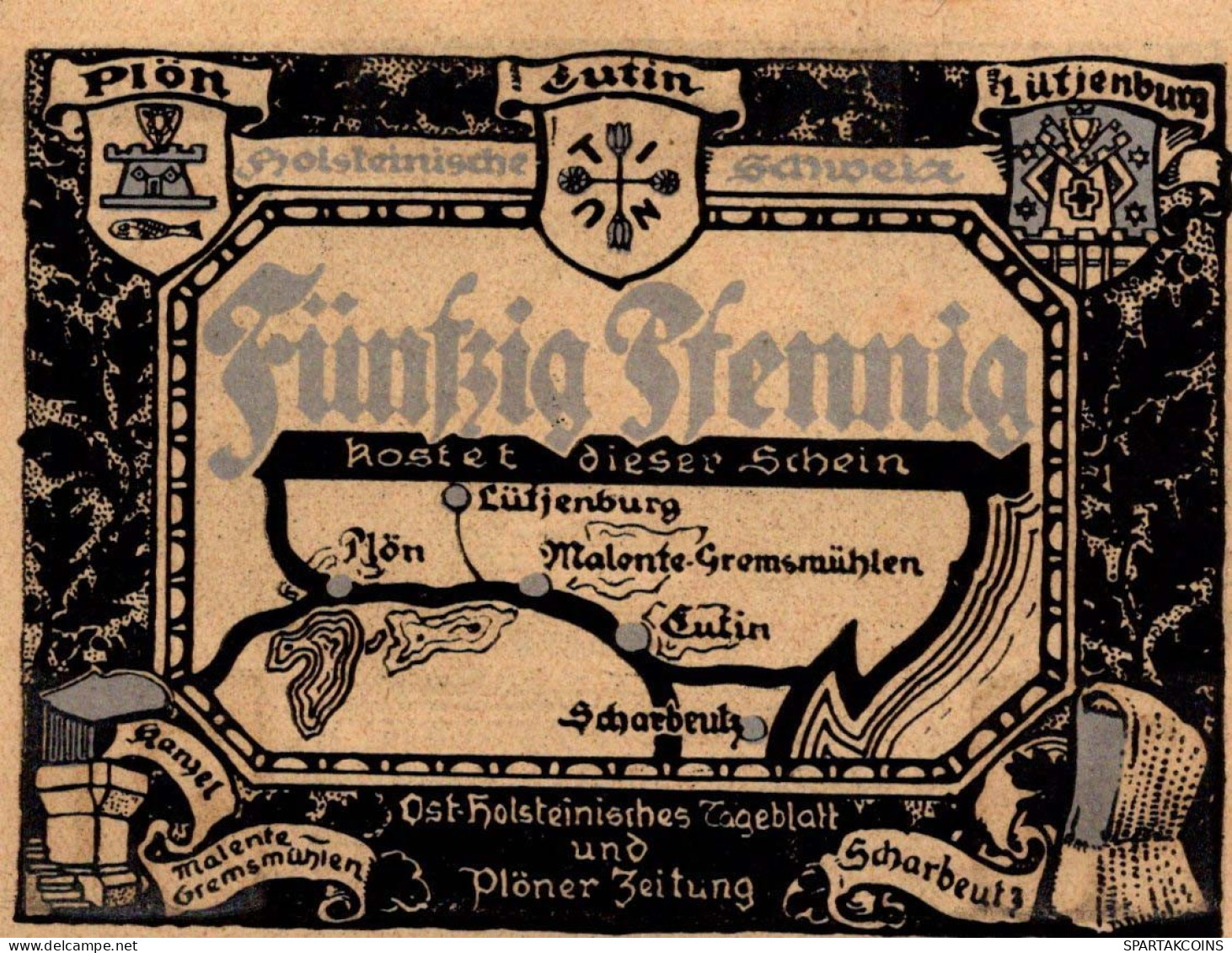 50 PFENNIG 1920 Stadt PLÖN Schleswig-Holstein UNC DEUTSCHLAND Notgeld #PB582 - Lokale Ausgaben