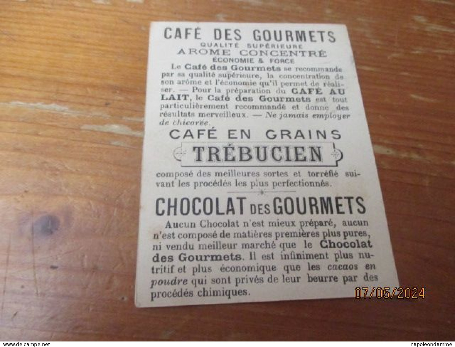 Chromo, Chocolat Des Gourmets, Trebucien - Other & Unclassified