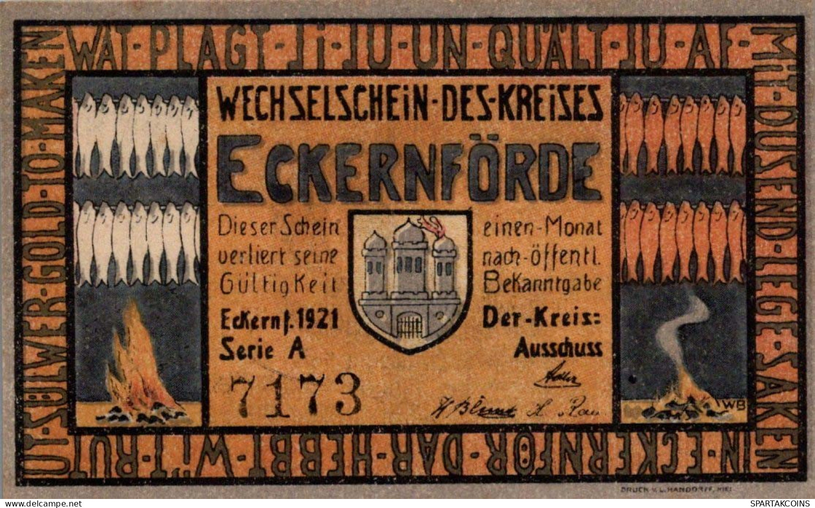 50 PFENNIG 1921 Stadt ECKERNFoRDE Schleswig-Holstein UNC DEUTSCHLAND #PB026 - [11] Emissions Locales