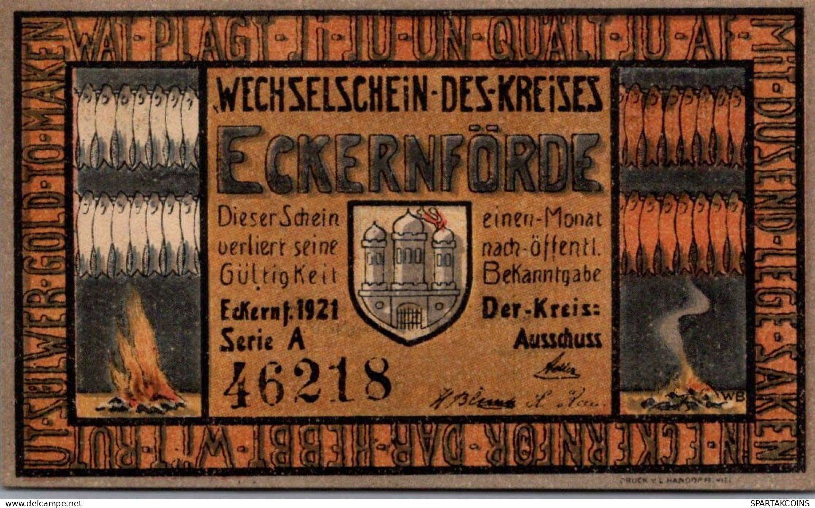 50 PFENNIG 1921 Stadt ECKERNFoRDE Schleswig-Holstein UNC DEUTSCHLAND #PA512 - [11] Lokale Uitgaven