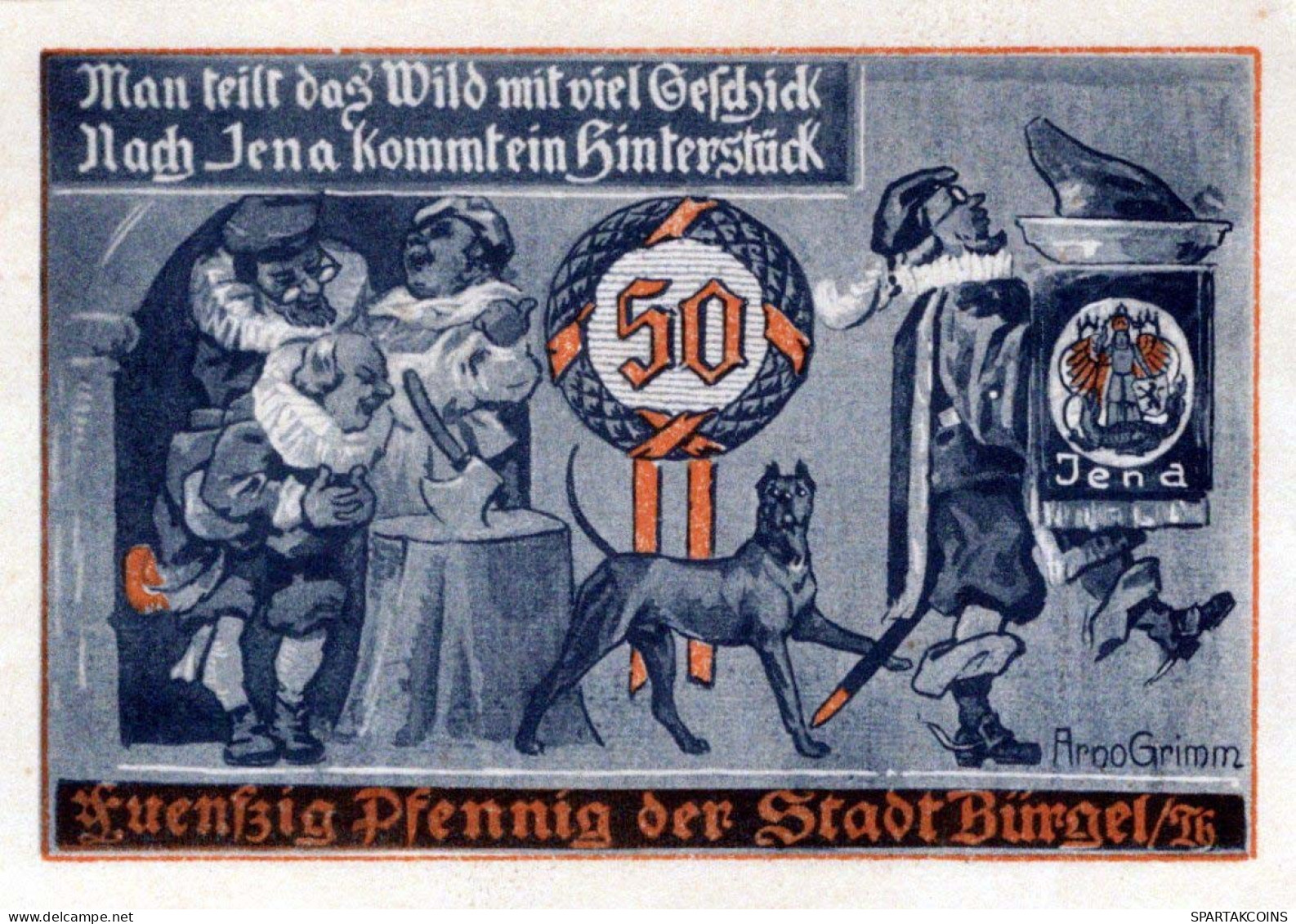 50 PFENNIG 1921 Stadt BÜRGEL Thuringia UNC DEUTSCHLAND Notgeld Banknote #PA330 - Lokale Ausgaben