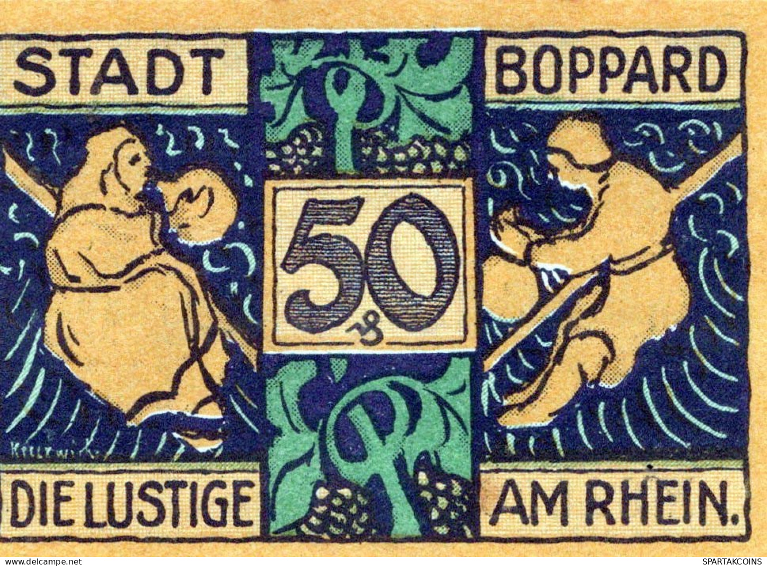 50 PFENNIG 1921 Stadt BOPPARD Rhine UNC DEUTSCHLAND Notgeld Banknote #PA261 - Lokale Ausgaben