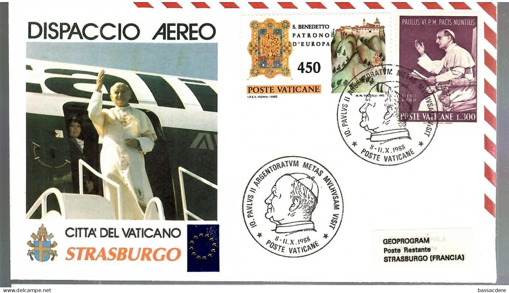 80179   21  Enveloppes Des Voyages  Du  Pape  JEAN  PAUL II - Brieven En Documenten