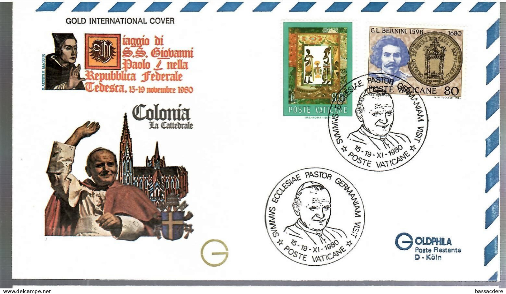 80179   21  Enveloppes Des Voyages  Du  Pape  JEAN  PAUL II - Covers & Documents