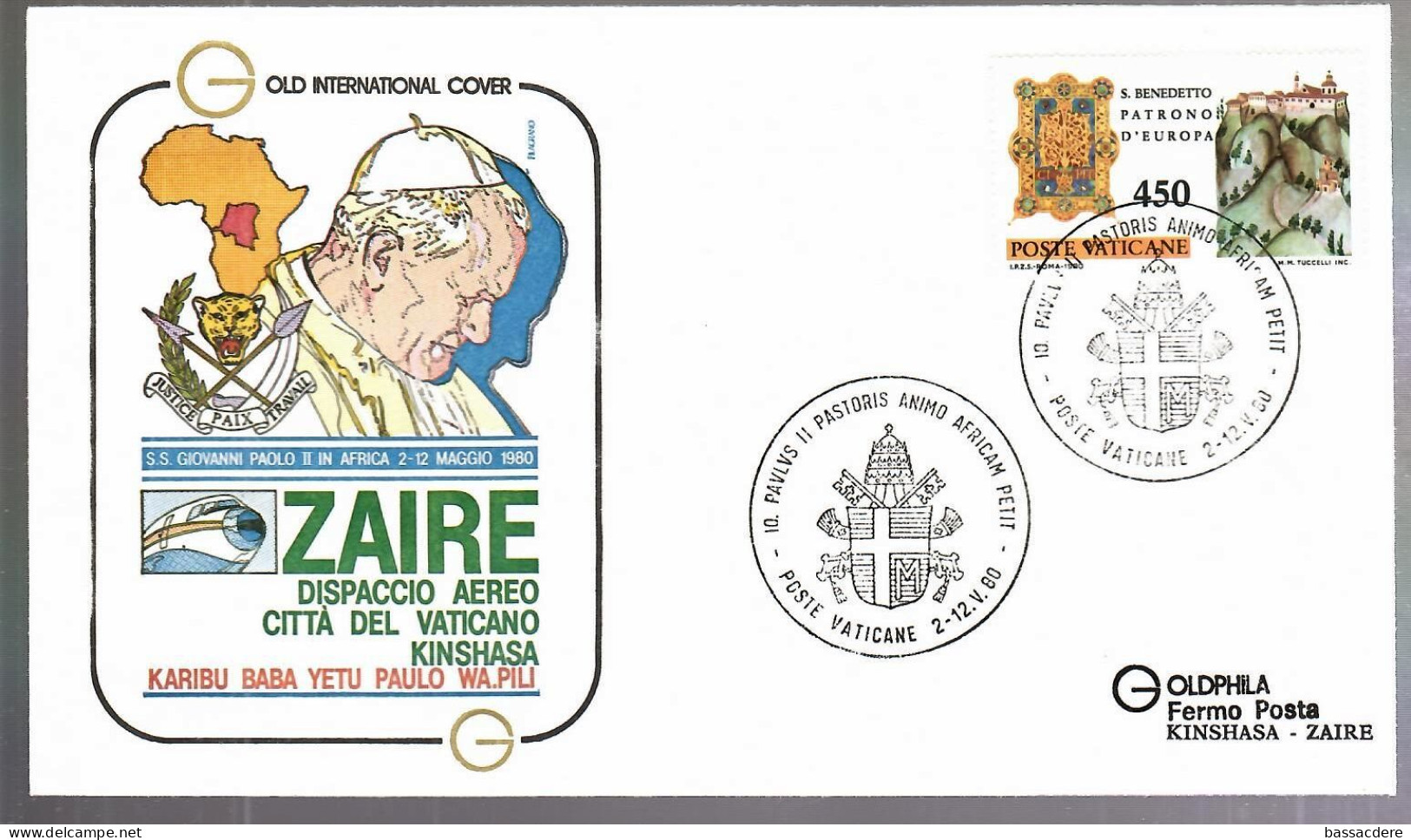80179   21  enveloppes des voyages  du  Pape  JEAN  PAUL II