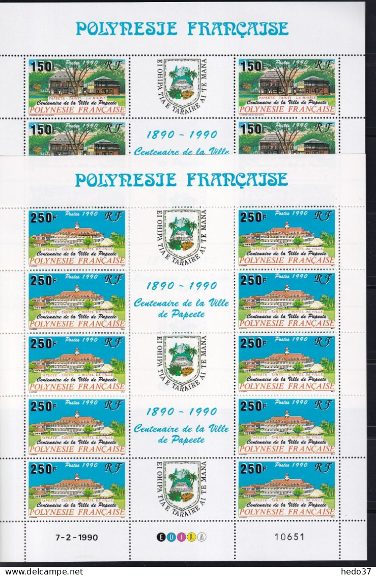 Polynésie N°358A/359A - Feuille De 5 Triptyques - Neufs ** Sans Charnière - TB - Unused Stamps