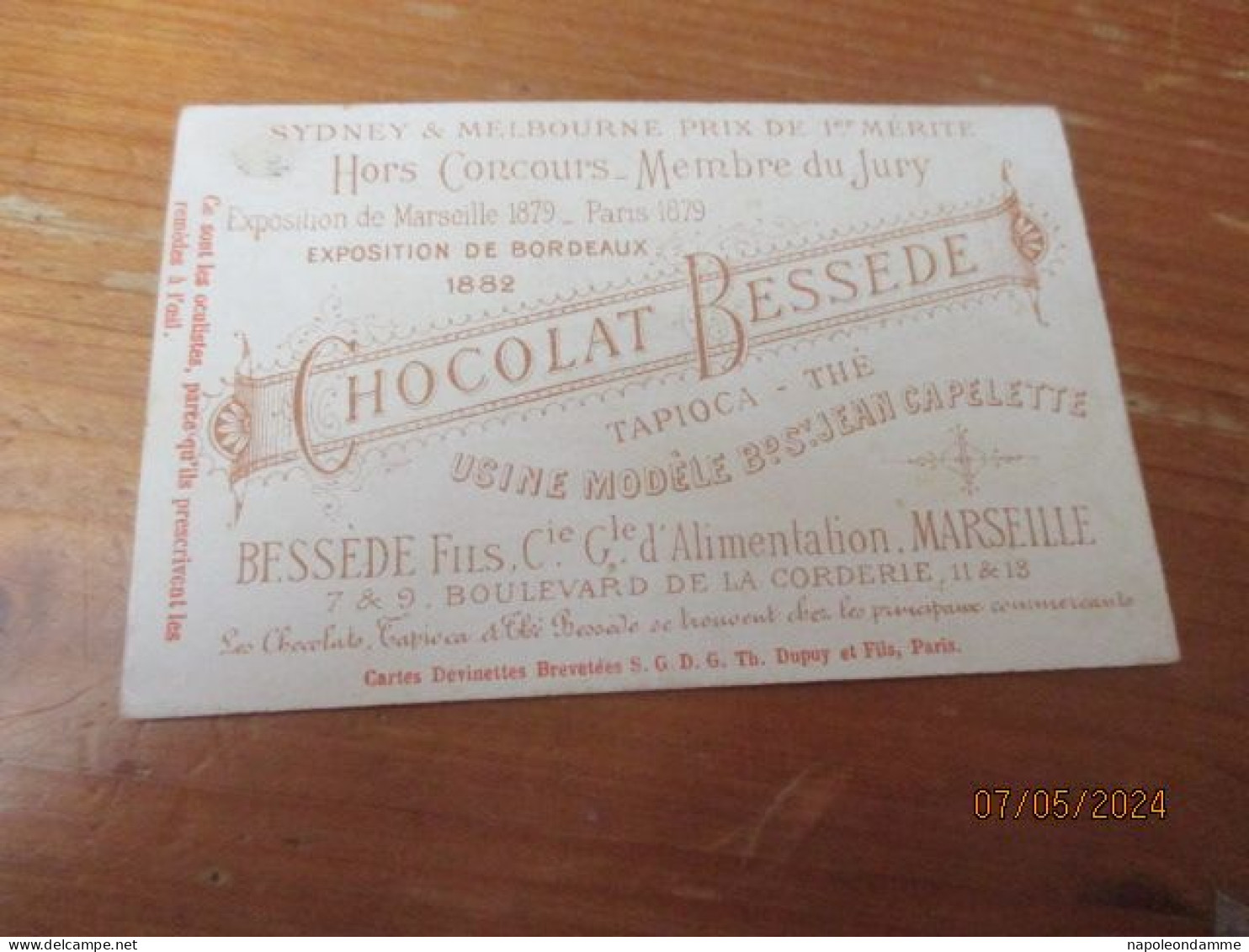 Chromo, Chocolat Bessende, Marseille - Altri & Non Classificati