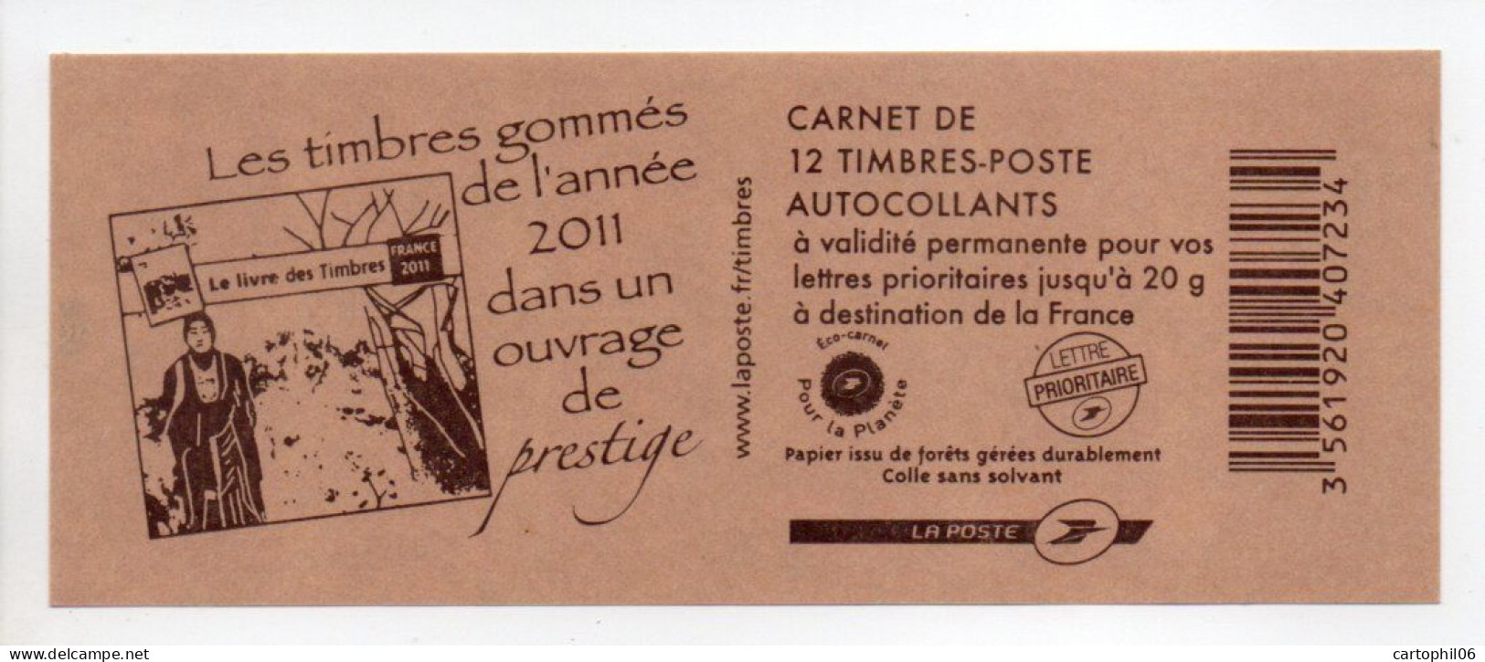 - FRANCE Carnet 12 Timbres Prioritaires Marianne De Beaujard - Les Timbres Gommés... - VALEUR FACIALE 17,16 € - - Moderne : 1959-...