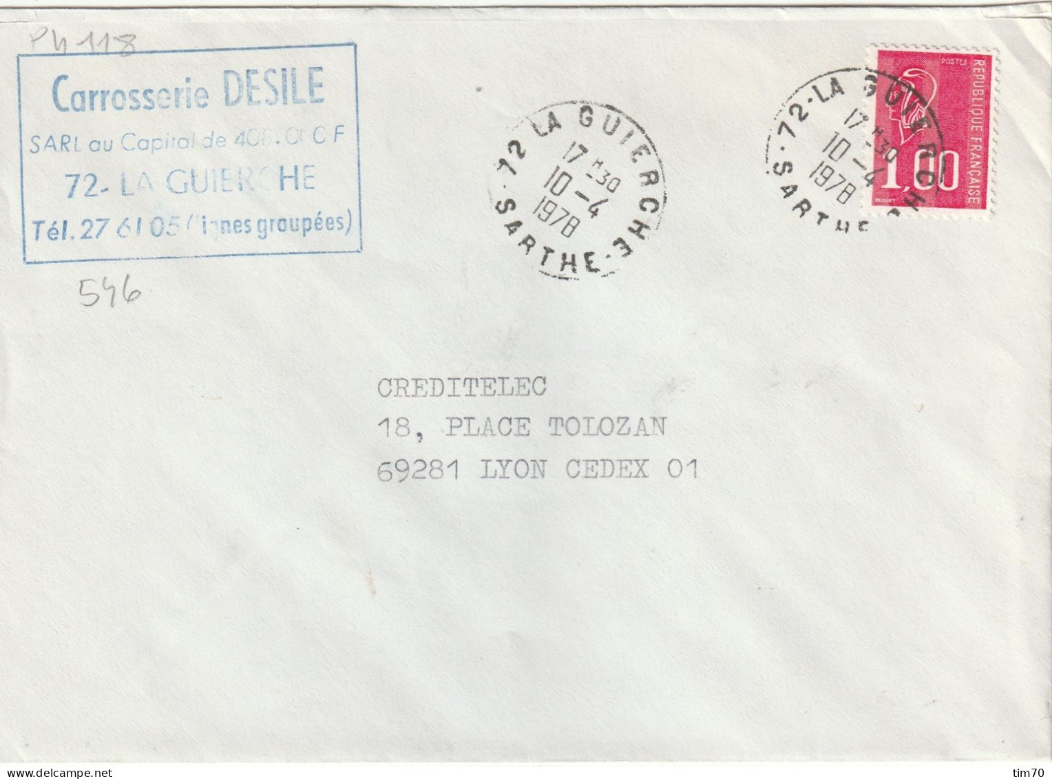 CAD   / N°  1892 -  12 - LA  GUIERCHE - SARTHE - Manual Postmarks