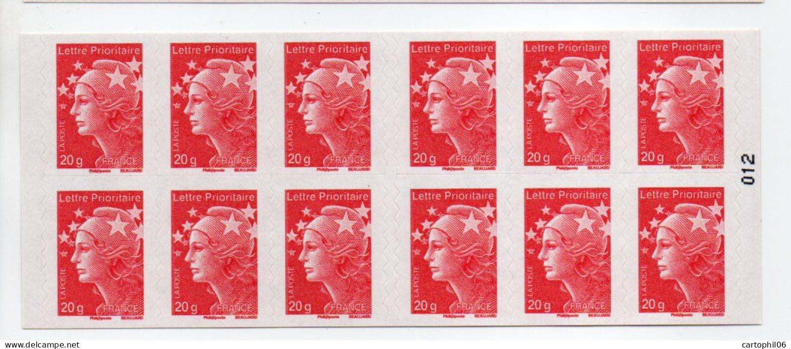 - FRANCE Carnet 12 Timbres Prioritaires Marianne De Beaujard - MON TIMBRAMOI - VALEUR FACIALE 17,16 € - - Moderne : 1959-...