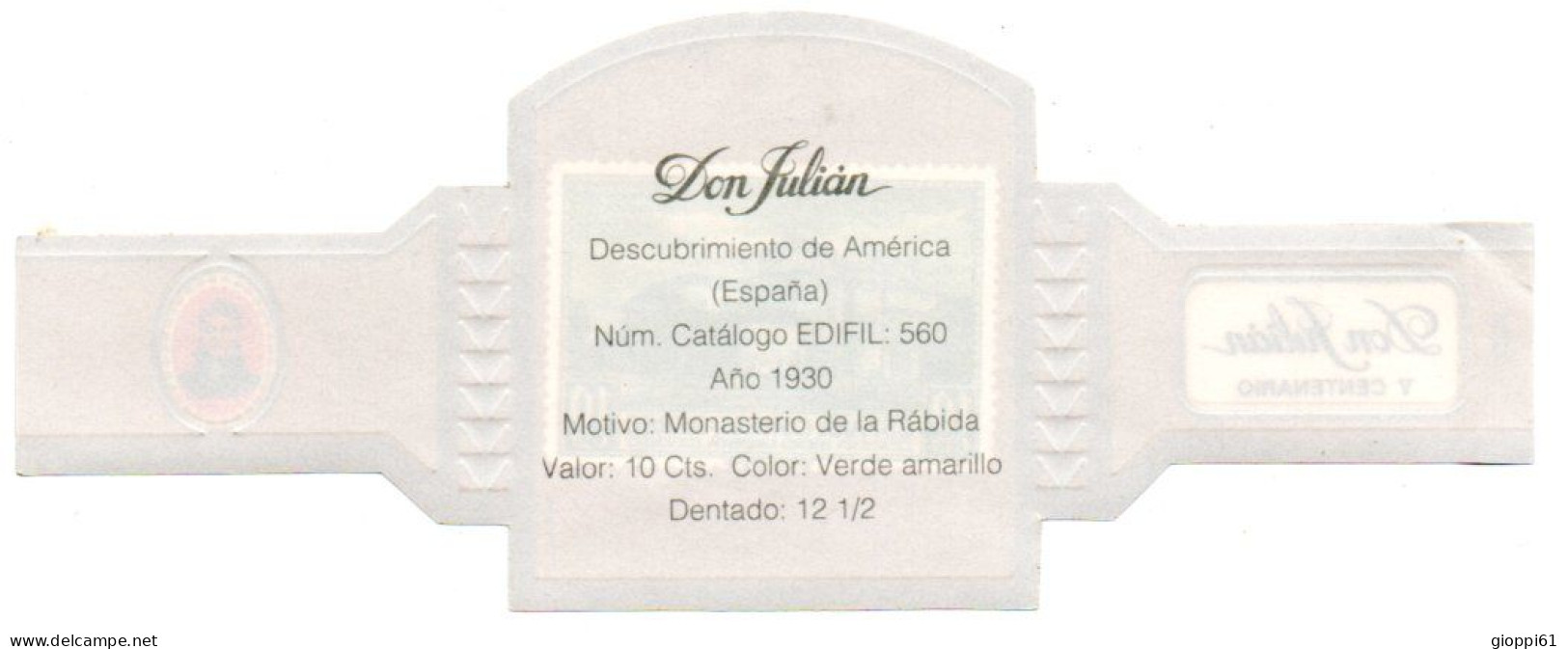 Fascetta Sigaro Don Julian V° Centenario (fronte E Retro) - Etiquetas
