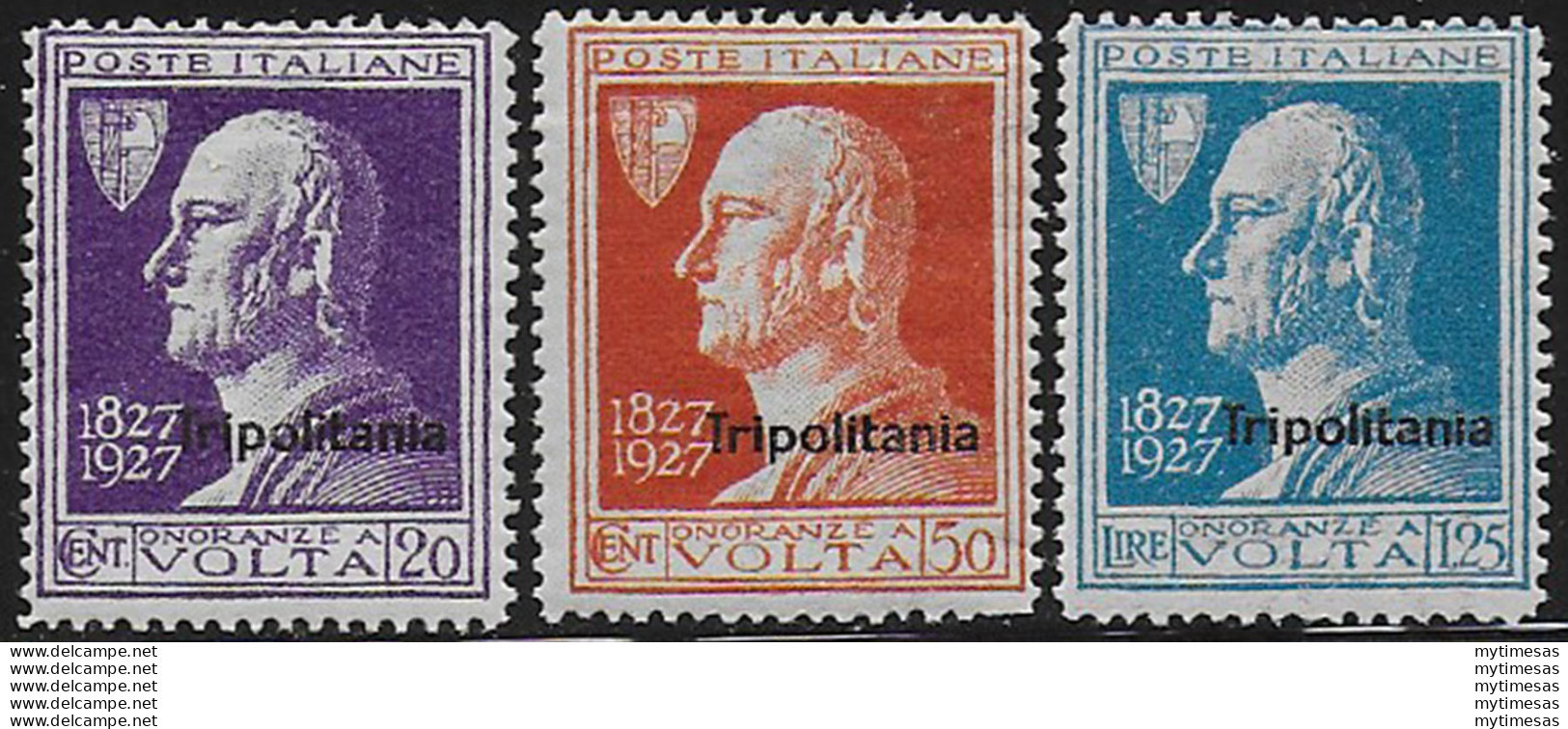 1927 Tripolitania Volta 3v. MNH Sassone N. 43/45 - Andere & Zonder Classificatie