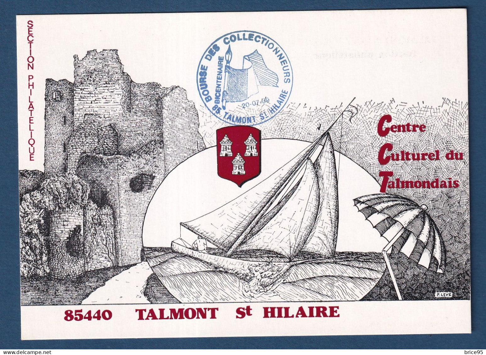France - FDC - Premier Jour - Carte Maximum - Centre Culturel Du Talmondais - 1989 - 1980-1989