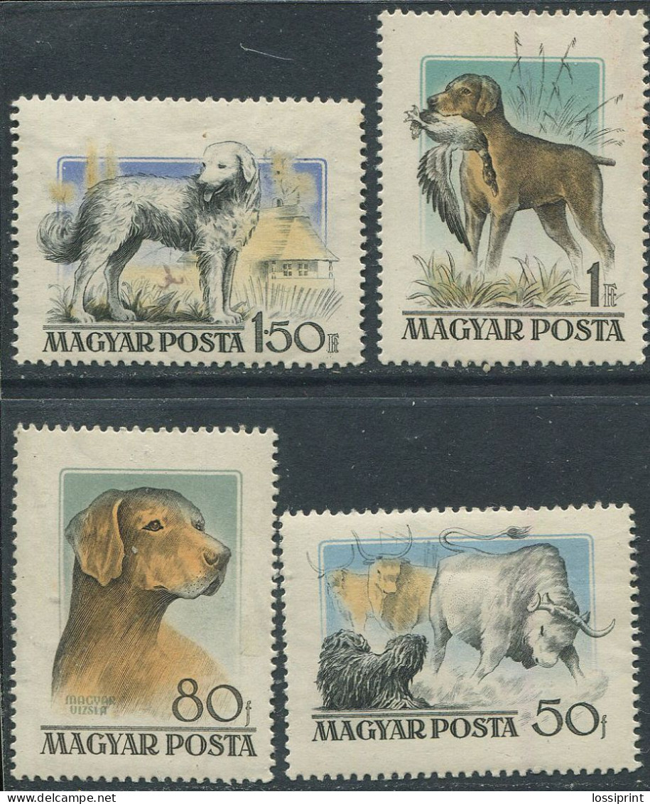 Hungary:Unused Stamps Serie Dogs, 1956, MNH - Honden