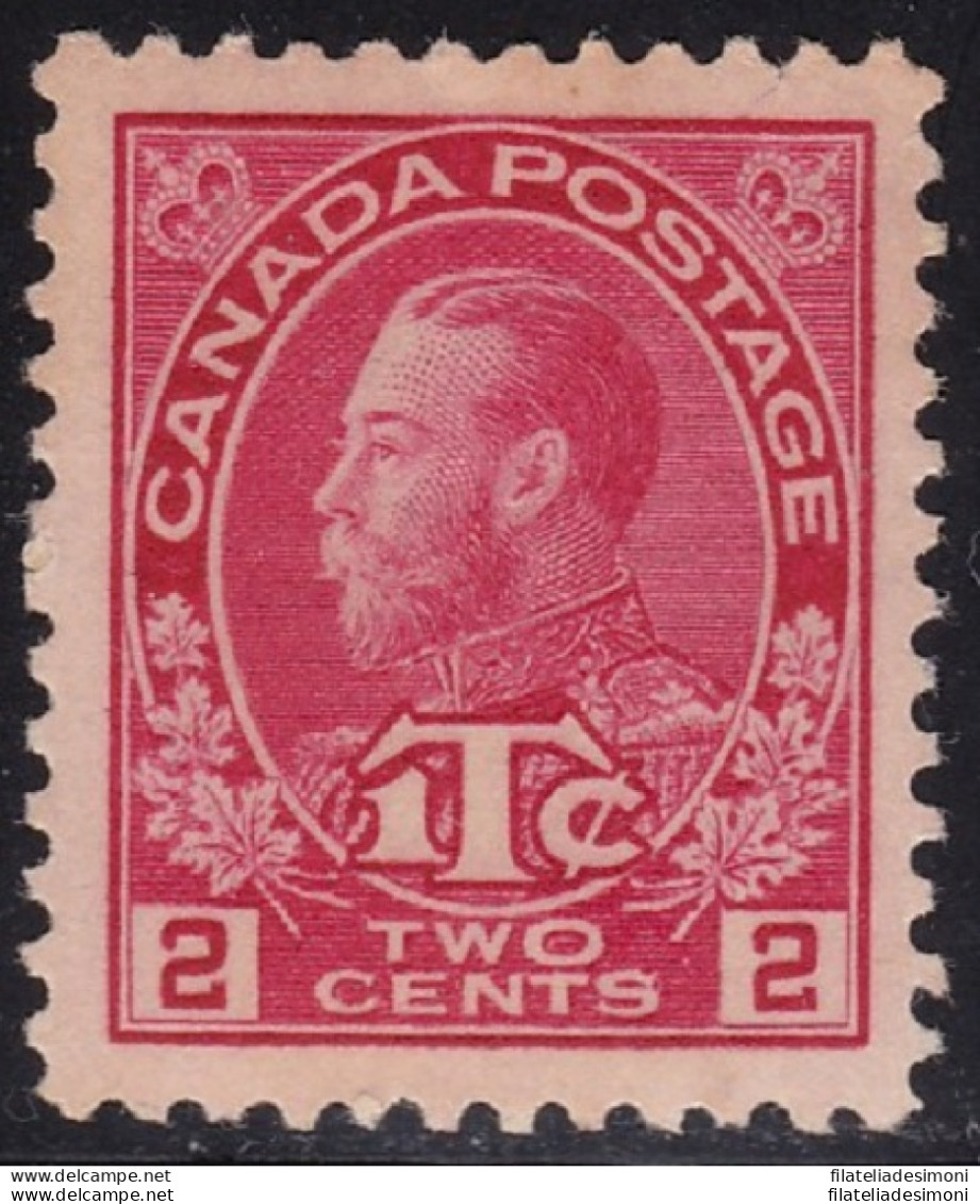 1916 CANADA - SG 231 2c.+1c Rose-red George V. MLH/* - Autres & Non Classés