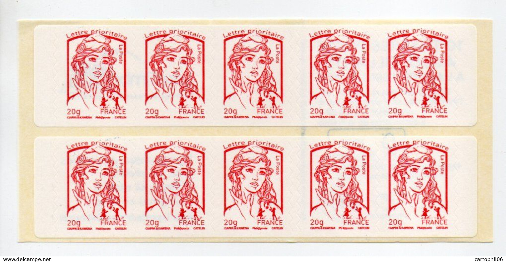 - FRANCE Carnet 10 Timbres Prioritaires Marianne De Ciappa - MON TIMBRAMOI - VALEUR FACIALE 14,30 € - - Modernes : 1959-...