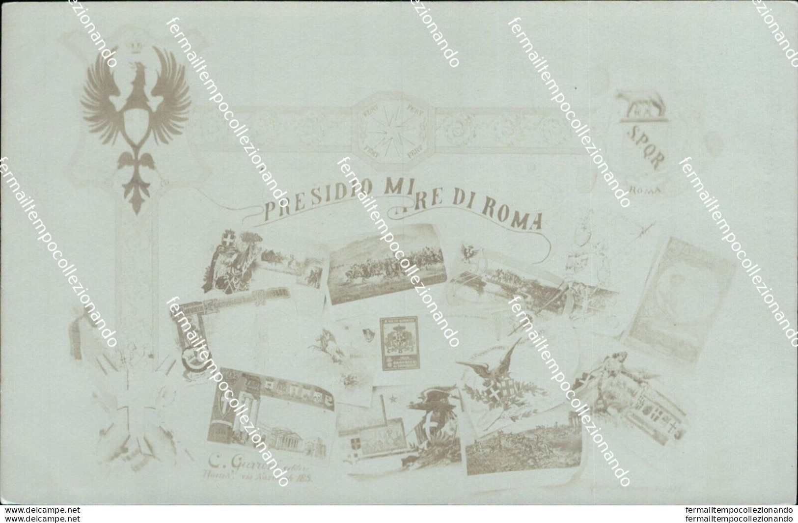 Bz304 Cartolina Presidio Militare Di Roma Www1 Prima Guerra - Regimientos