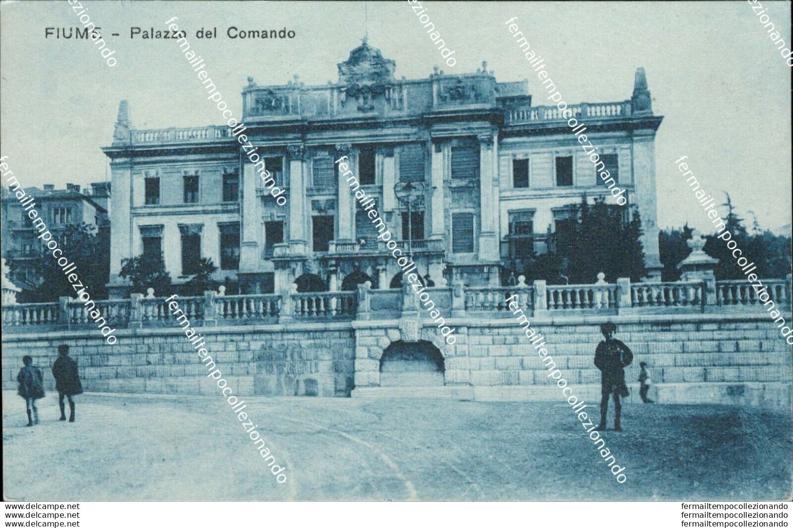 Bt180 Cartolina Fiume Palazzo Del Comando Croazia - Altri & Non Classificati
