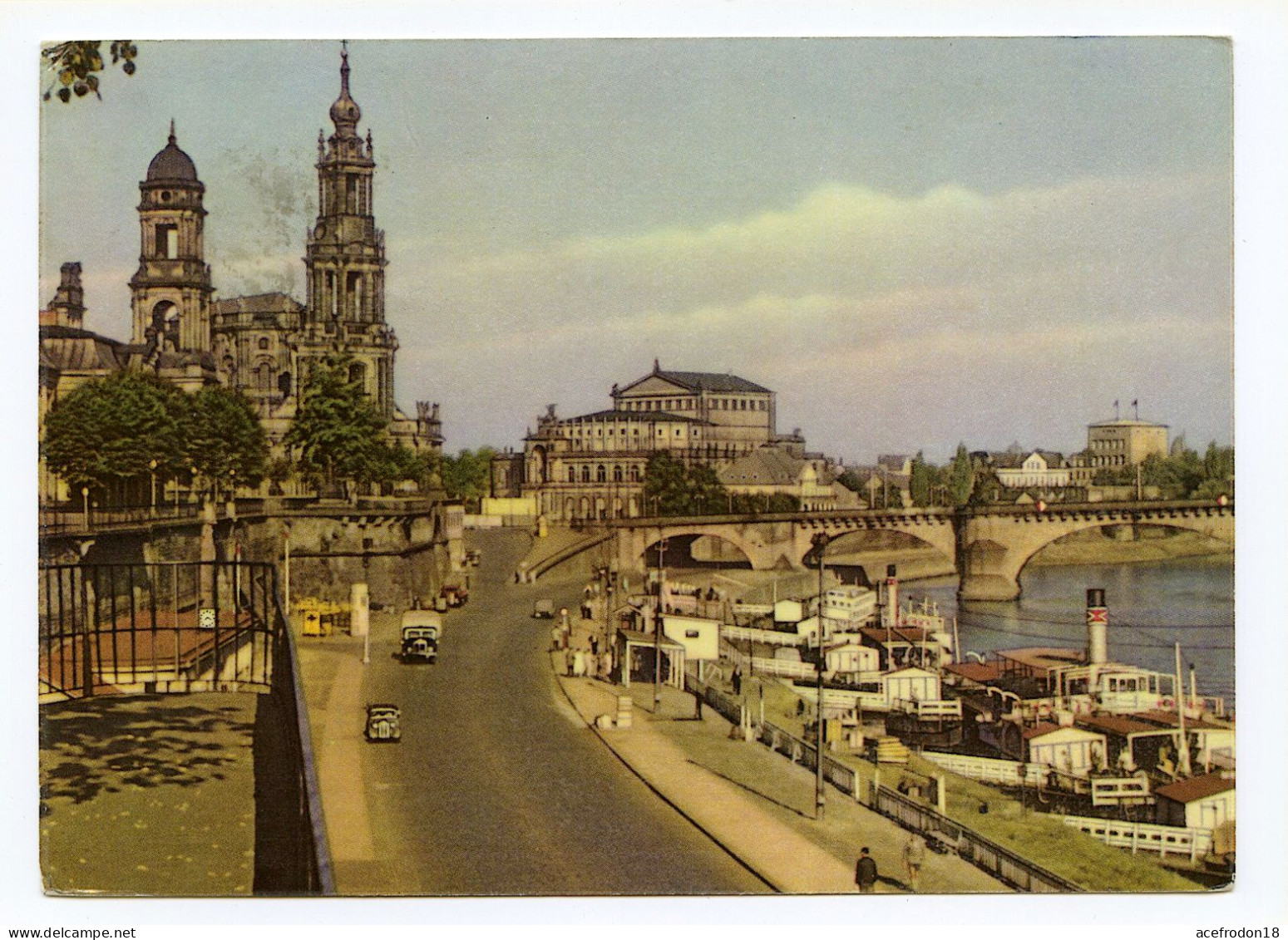 DRESDEN - Dampferanlegestelle, Dimitroff-BrÃ¼cke, Probsteikirche - Dresden