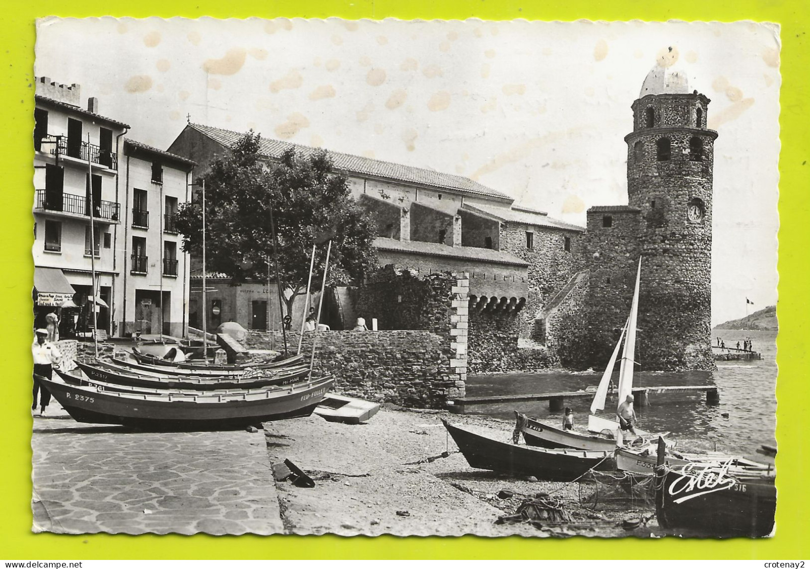 66 COLLIOURE N°113214 L'Eglise Animée Barques Un Bateau Nommé Feu Follet VOIR DOS Et Flamme En 1962 - Collioure