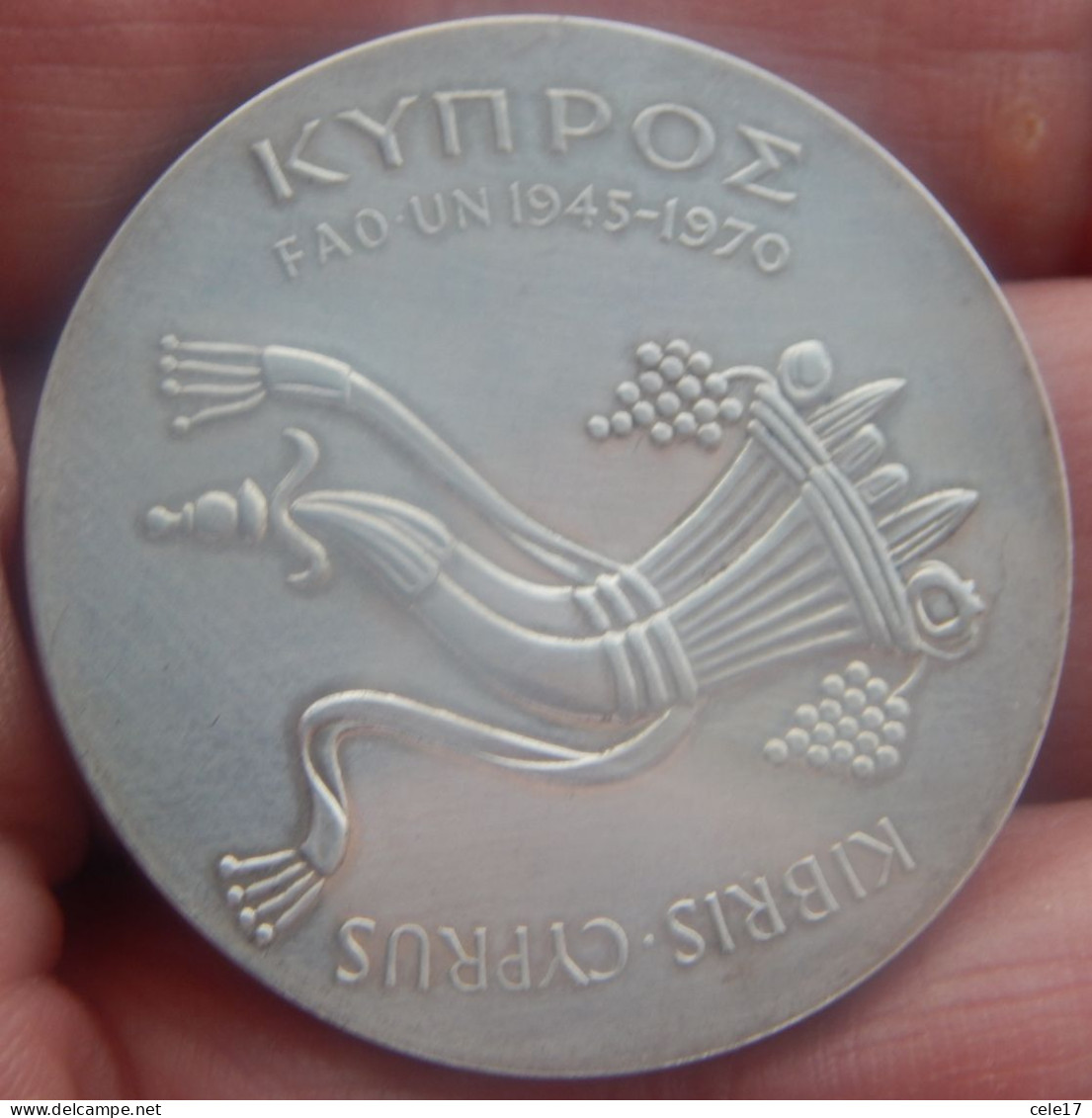 CIPRO- 500 MILS 1970 -   F.A.O.  -ARGENTO - Chypre
