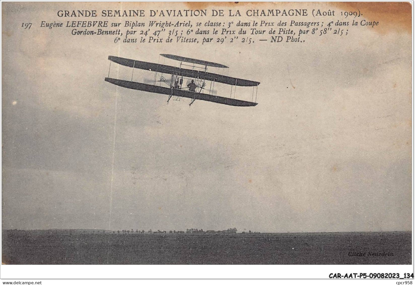 CAR-AATP5-51-0472 - CHAMPAGNE - Grande Semaine De L'aviation - Eugène Lefebvre Sur Un Biplan Wright-ariel - Ay En Champagne