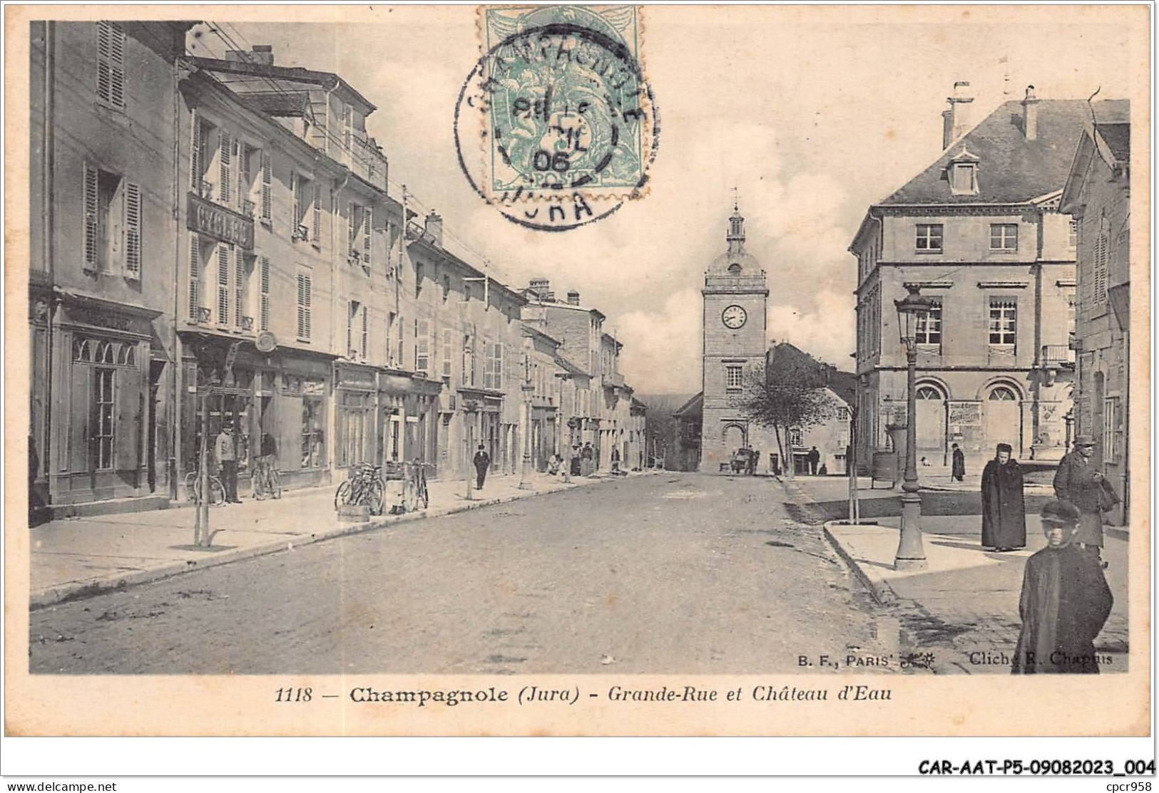 CAR-AATP5-39-0407 - CHAMPAGNOLE - Grande Rue Et Château D'eau - Champagnole